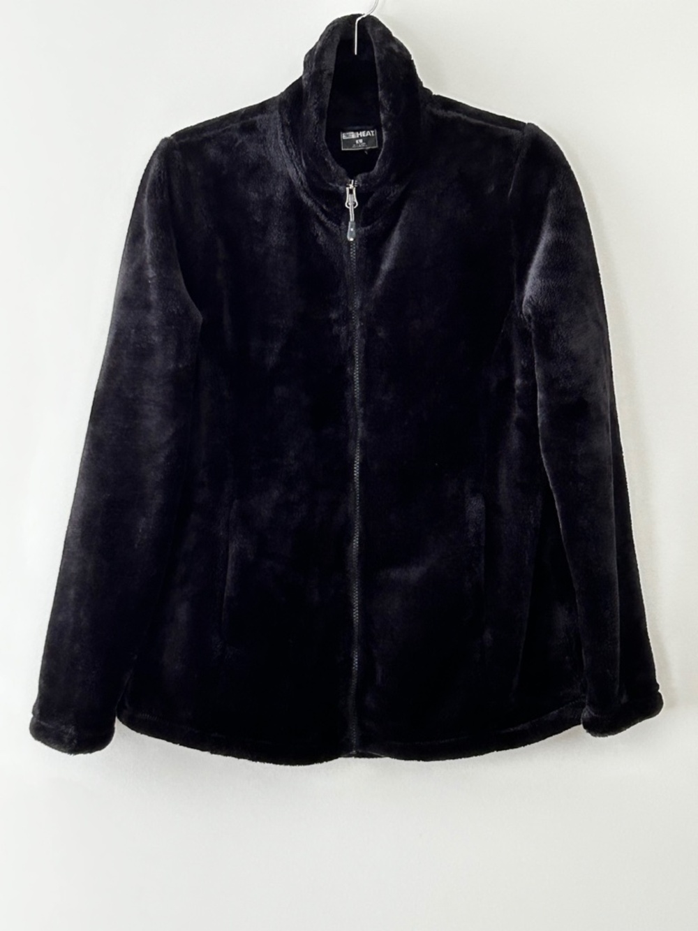 32 Degrees Black Plush Faux Fur Jacket